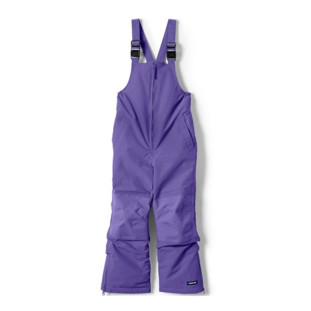 EUC Lands’ End Squall Waterproof Insulated Iron Knee Snow Bibs in Purple 10